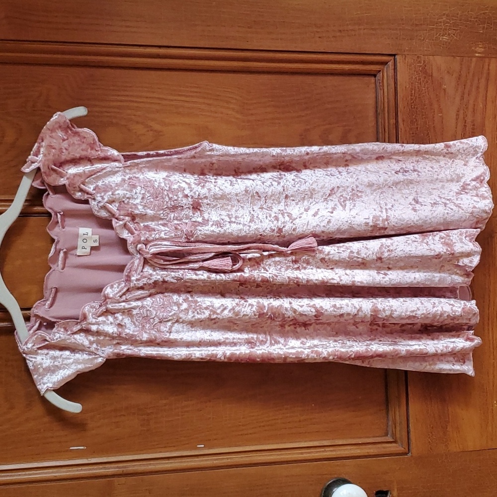 POL pink velvet tank